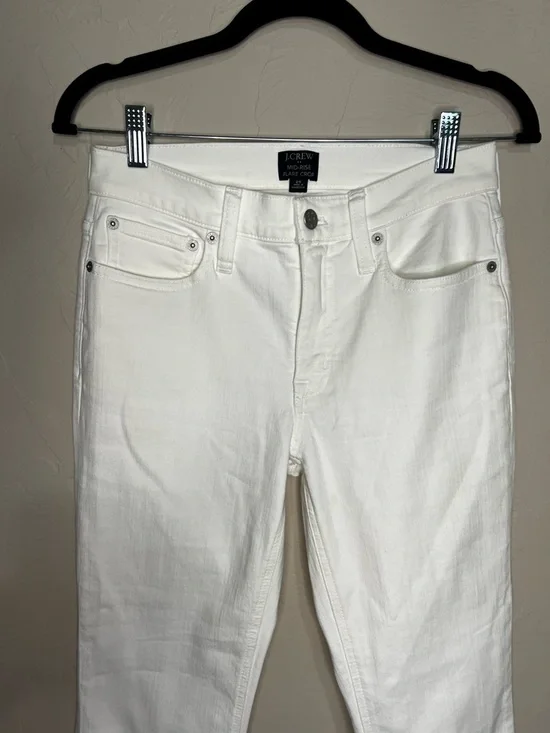 J. Crew Factory Mid Rise Flare Crop White Denim Jeans - Picture 4 of 11